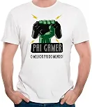 Camiseta pai gamer o melhor pai do mundo camisa dia dos pais Cor:Preto;Tamanho:GG