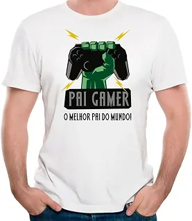 Camiseta pai gamer o melhor pai do mundo camisa dia dos pais Cor:Preto;Tamanho:GG