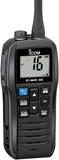 ICOM Rádio Vhf Marítimo M25Evo Preto | Flutuante | À Prova D'Água | Carregamento Usb | Leve | Bateria de Longa Duração | Essencial para Navegação