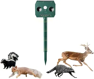 Repelente ultrassônico de animais movido a energia solar, adequado para jardins, pátios e fazendas.
