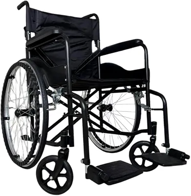 Cadeira De Rodas para Idoso Dobrável Resistente Até 130kg BK Preta