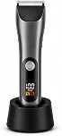 Aparador de Pelos Intimos Masculino Elétrico, Lâmina Cerâmica, À Prova d'Água, Barbeador, Máquina de Barbear Multifuncional, Sem Fio e com Fio, Motor Turbo, Uso Corporal