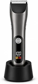 Aparador de Pelos Intimos Masculino Elétrico, Lâmina Cerâmica, À Prova d'Água, Barbeador, Máquina de Barbear Multifuncional, Sem Fio e com Fio, Motor Turbo, Uso Corporal