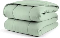 Edredom Malha 100% Algodão Liso Dupla Face C/Viés Fio Penteado Cobertor (Verde menta, Solteiro)