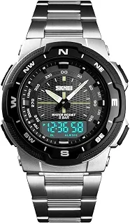Relógio de pulso masculino de marca, com pulseira de aço inoxidável, mostrador de data, ponteiros luminosos e mecanismo de quartzo Wristwatch