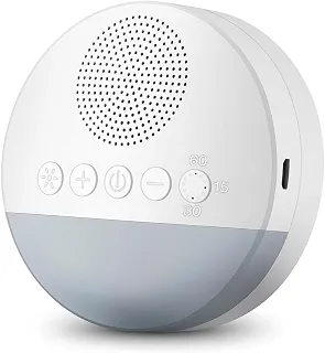 Aparelho de Ruído Branco Premium com Som de Útero e Luz Suave – Ninar e Acalmar Bebê, Temporizador 15/30/60, Relaxante para Dormir