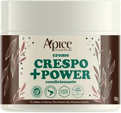 Ápice Creme de Pentear Crespo +Power | Finalização Alta Definição e Fixação para Cabelos Tipo 4 | Tecnologia SuperWave e Active Shine Amazon | 500g