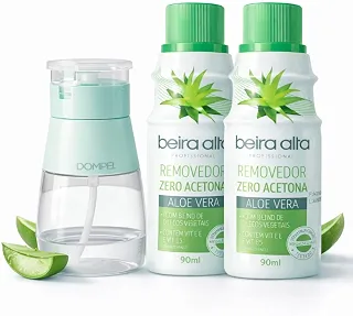 Dosador Pump + Removedor de Esmalte Aloe Vera, 2 Frascos 90ml