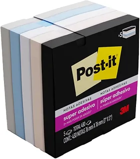 POST-IT 3M Bloco de Notas Adesivas Coleção Serenidade 430 Folhas