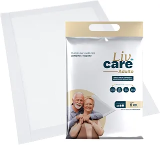 LENÇOL HIGIÊNICO DESCARTÁVEL PARA INCONTINÊNCIA - LIV CARE ADULTO 105cmx60cm 6und - Premium