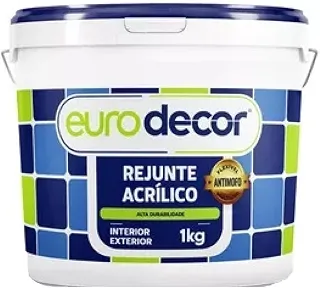 Rejunte Líquido Acrílico 1KG Antimofo Banheiro Interno e Externo com Rodinho Aplicador (Platina)