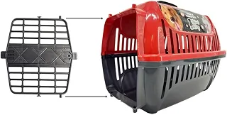 BrinqPet Caixa de Transporte Pet N2 para Cães e Gatos, Vermelho, Material Durável e Fácil de Limpar, Ideal para Viagens e Traslados de Pets