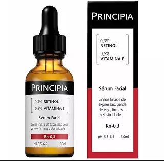 Sérum Facial Retinol 0,3% e Vitamina E 0,5%, Anti-idade, Hipoalergênico, pH 5,5-6,5, 30ml
