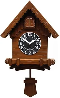 Relógio De Parede Cuco Chalé Rustico com pêndulo 53x30cm