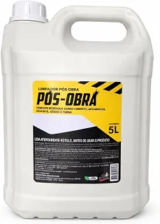 Limpador Pós Obra Vó Docia 5L Removedor de Cimento e Argamassa Profissional para Pisos Porcelanatos e Limpeza Pesada de Obra Final de construção