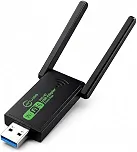 Adaptador USB WiFi 6 Bluetooth 5.3 1300Mbps Dual Band 2.4GHz 5GHz 2 Antenas Alta Velocidade Wireless para PC Notebook Desktop Receptor Internet USB Compatível Windows 7 8 10 11