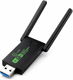 Adaptador USB WiFi 6 Bluetooth 5.3 1300Mbps Dual Band 2.4GHz 5GHz 2 Antenas Alta Velocidade Wireless para PC Notebook Desktop Receptor Internet USB Compatível Windows 7 8 10 11