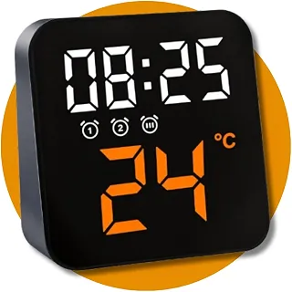 Relógio Despetador Digital, Mesa e Parede, USB e Pilha (Led Laranja)