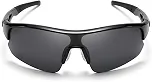 Óculos de Sol Esportivo Masculino UV400 Espelhado Para Corrida Preto ou Preto e Vermelho JustGoFit