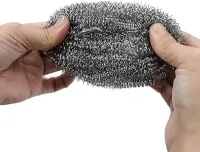 Esponja de Aço Inoxidável para Limpeza, Conjunto com 3 Unidades, Design Espiral, Prateado (1)