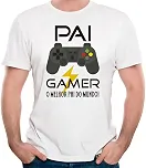 Camiseta o melhor pai do mundo pai gamer camisa divertida Cor:Branco;Tamanho:G