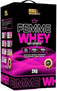 Whey Protein Femme 2kg (caixa) MBD Nutrition c/Colágeno Sabor Baunilha