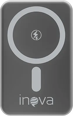 Power Bank 10000mAh com Caregamento por inducǎo, Carregador Sem Fio Portátil Magnético com Cabo Tipo-C 20W PD Carregamento Rápido, Compativel com Celulares ioS e Android (Cinza, Amperes Horas, 10000)