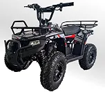 Quadriciclo Infantil 49cc Mini Touro Preto com Vermelho Automático Partida Elétrica Farol Gasolina com Óleo 2 Tempos BARZI MOTORS