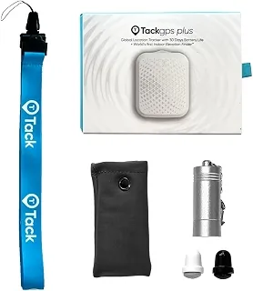 Tack Pacote GPS Plus Care com taxa mensal mais baixa + 30 dias de vida útil da bateria. Detecção de queda + alertas SOS + localizador de elevação interna - para crianças, idosos, autismo, Alzheimer,