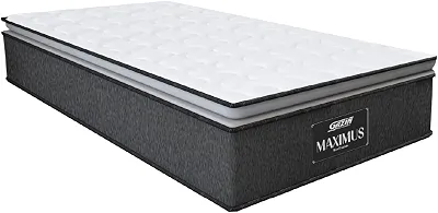 Colchão Molas Ensacadas Pillow Top Maximus Win Gazin Cinza/Branco - Suporta até 120Kg por Pessoa (Solteiro)