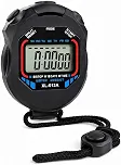 Cronômetro Digital Profissional de Mão com Alta Precisão 1/100s | Display Grande | Relógio, Data, Alarme e Formato 12h/24h | Ideal para Corrida, Treinos, Esportes, Arbitragem e Competições Premium