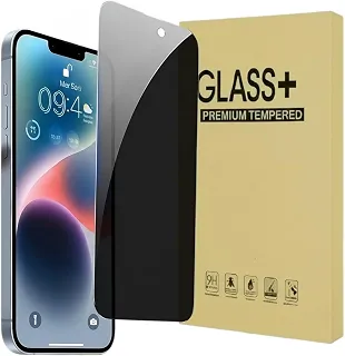 Pacote com 1 protetor de tela de privacidade para iPhone 14Pro e iPhone 15 e iPhone 16 protetor de tela antirreflexo, filme de vidro temperado antiespião, vidro suave e responsivo ao toque