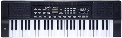 Teclado Musical Queen's de 54 Teclas, para Iniciantes e Intermediários, Preto