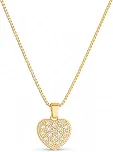 Colar Coração com Pedras Zircônias Banhado Ouro 18K Stella Semi Joia