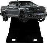 Tapete Protetor de Caçamba Puxe e Empurre para Picape RAM Rampage Todas as Versões, Preto, Plástico, 140x14 cm