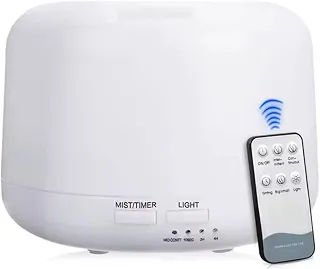 Umidificador De Ar 500ml Difusor De Aromas Ultrassônico Grande Potente, Difusor De Óleo Essencial, Abajur Led, Luminaria Colorida Com Controle Remoto (Branco - 500 Ml)