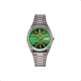 Relógio Orient Automatic 3 Stars Green Dial 469WA3NH E1SX - Relógio Masculino em Aço Inoxidável com Calendário Duplo