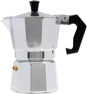 Mimo Style Cafeteira Italiana Moka de Alumínio Com Alça Café Expresso para 3 Cafezinhos, Capacidade 150 ml, Feita de Materiais Leves e Ideal para Sua Cozinha, Express Coffee
