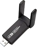 Adaptador WiFi USB Dual Band AC1300, 2.4GHz e 5GHz, 1300Mbps, Antena Dupla, Preto