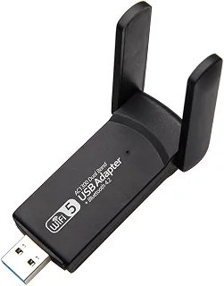 Adaptador WiFi USB Dual Band AC1300, 2.4GHz e 5GHz, 1300Mbps, Antena Dupla, Preto