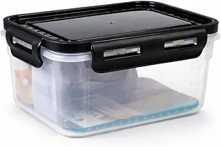 Pote Hermético De Plástico 1L Com Trava Retangular E Livre De BPA