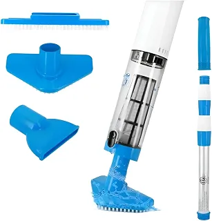 Aspirador de piscina pequeno 4 em 1, sem fio e recarregável, para spa e banheira de hidromassagem | Autonomia de 90 minutos, sucção potente de 12 galões/min (220, Volts)