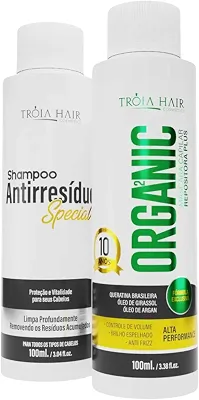 Kit Escova Progressiva Semi Definitiva Organic 100ml Tróia Hair