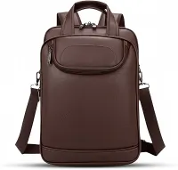 Mochila Couro Reforçada Executiva Grande Mochila para Notebook Trabalho Viagem Escola com Cabo de Aço Impermeável