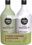Salon Line, Kit Shampoo e Condicionador, SOS Hidratação, Azeite de Oliva, Vegano - Cabelos Ondulados, Cacheados e Crespos, 1 L cada