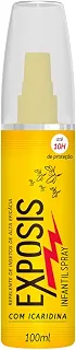 Exposis Infantil, Repelente de Mosquitos com Icaridina, Spray , Até 10h de Proteção, A partir dos 6 meses, Hipoalergênico e sem perfume, Testado dermatologicamente, 100ml