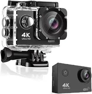 Filmadora 4K, Camera Filmadora, 4K Câmera à Prova d'água Subaquática de 20MP com EIS, Câmera de Ação, Camera 4K, Camera para Capacete de Moto, Câmera Sports Prova d´água Fotográfica, A-54