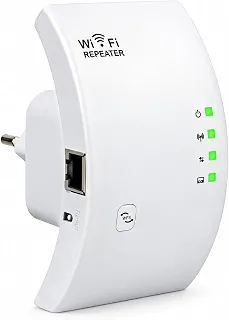 Repetidor de Sinal Wi-Fi Amplo Alcance | 300 Mbps Wireless N | Amplificador de Internet 2.4G e Expansor de Rede Sem Fio, Porta RJ45 e WPS | Modos Repetidor e Ponto de Acesso para Casa, Escritório e TV