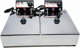 Fritadeira Elétrica Industrial 2 Cubas 10L com Tampa - Praticidade e eficiência para Diversos Ambientes (220V)