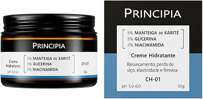 PRINCIPIA, Creme Hidratante Facial 5% Manteiga de Karité + 5% Glicerina + 2% Niacinamida CH-01 com 50g